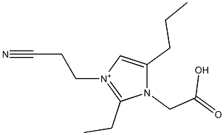 3-(2-Cyanoethyl)-2-ethyl-5-propyl-1-(carboxymethyl)-1H-imidazol-3-ium Struktur