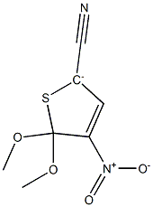 2-Cyano-4-nitro-5,5-dimethoxy-2,5-dihydrothiophen-2-ide Struktur