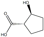 (1S,2S)-2-Hydroxy-1-cyclopentanecarboxylic acid Struktur