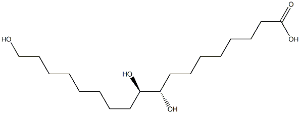 (9S,10R)-9,10,18-Trihydroxyoctadecanoic acid Struktur