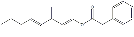 Phenylacetic acid 2,3-dimethyl-1,4-octadienyl ester Struktur