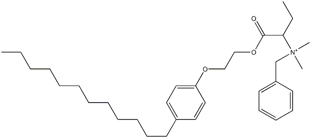 N,N-Dimethyl-N-benzyl-N-[1-[[2-(4-dodecylphenyloxy)ethyl]oxycarbonyl]propyl]aminium Struktur