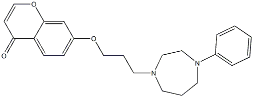 7-[3-(4-Phenyl-1,4-diazacycloheptan-1-yl)propyloxy]-4H-1-benzopyran-4-one Struktur