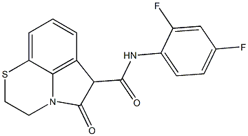 2,3,5,6-Tetrahydro-5-oxo-N-(2,4-difluorophenyl)pyrrolo[1,2,3-de]-1,4-benzothiazine-6-carboxamide Struktur