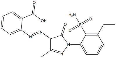 2-[1-(3-Ethylsulfamoylphenyl)-3-methyl-5-oxo-2-pyrazolin-4-ylazo]benzoic acid Struktur