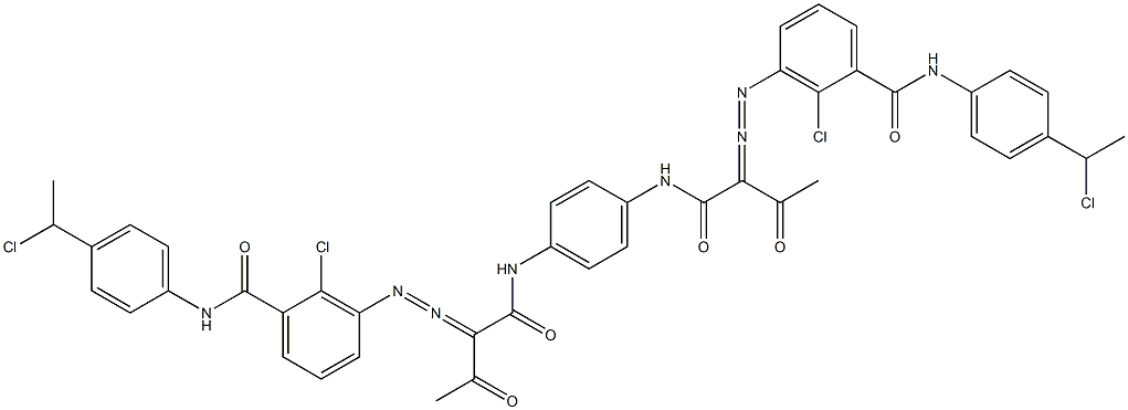 3,3'-[1,4-Phenylenebis[iminocarbonyl(acetylmethylene)azo]]bis[N-[4-(1-chloroethyl)phenyl]-2-chlorobenzamide] Struktur