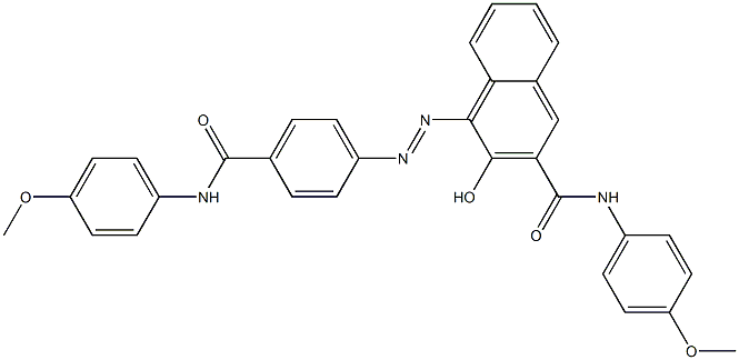 4-[[4-[[(4-Methoxyphenyl)amino]carbonyl]phenyl]azo]-3-hydroxy-N-(4-methoxyphenyl)-2-naphthalenecarboxamide Struktur