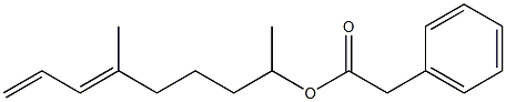 Phenylacetic acid 1,5-dimethyl-5,7-octadienyl ester Struktur