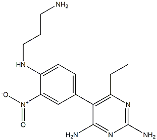 2,4-Diamino-6-ethyl-5-(3-nitro-4-[(3-aminopropyl)amino]phenyl)pyrimidine Struktur