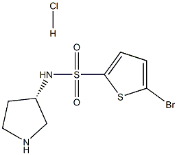 5-Bromo-thiophene-2-sulfonic acid (S)-pyrrolidin-3-ylamide hydrochloride Struktur