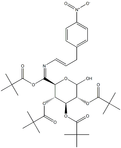 N-[(4'-Nitrophenyl)-1-propenyl]imino-2,3,4,6-tetra-O-pivaloyl-D-glucopyranoside Struktur