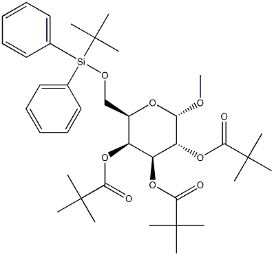 Methyl 6-O-tert-butyldiphenylsilyl-2,3,4-tri-O-pivaloyl-a-D-galactopyranoside Struktur