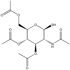 2-Acetamido-3,4,6-tri-O-acetyl-2-deoxy-b-D-thioglucopyranose Struktur