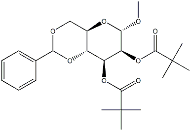 Methyl 4,6-O-benzylidene-2,3-di-O-pivaloyl-a-D-mannopyranoside Struktur