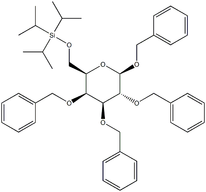 1,2,3,4-Tetra-O-benzyl-6-O-triisopropylsilyl-b-D-galactopyranose Struktur