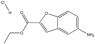 5-amino-1-benzofuran-2-carboxylic acid ethyl ester hydrochloride Struktur