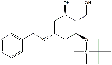 (1R,2S,3S,5R)-5-Benzyloxy-3-(tert-butyldimethylsilyloxy)-2-hydroxymethyl cyclohexanol Struktur