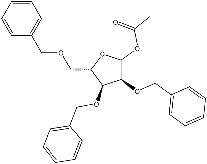 1-O-Acetyl-2,3,5-tri-O-benzyl-L-ribofuranose Struktur