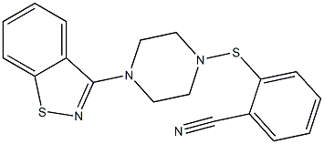 2-((4-(benzo[d]isothiazol-3-yl)piperazin-1-yl)thio)benzonitrile Struktur