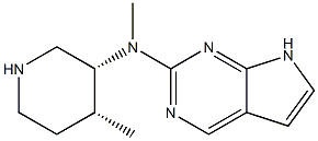 N-methyl-N-((3R,4R)-4-methylpiperidin-3-yl)-7H-pyrrolo[2,3-d] pyrimidin-2-amine Struktur