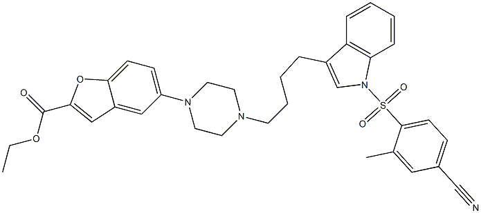 Ethyl 5-[4-[4-(5-cyano-1-toluenesulfonyl-1H-indol-3-yl)butyl]-1-piperazinyl]benzofuran-2-carboxylate