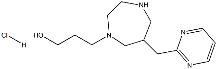 3-(6-(Pyrimidin-2-ylmethyl)-1,4-diazepan-1-yl)propan-1-ol hydrochloride Struktur