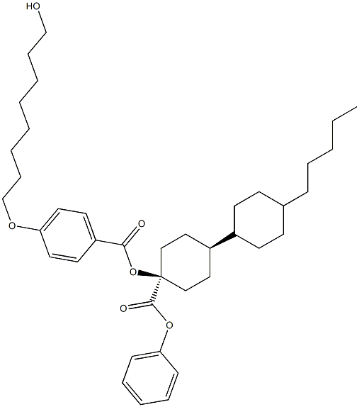 4-((4-((8-hydroxyoctyl)oxy)benzoyl)oxy)phenyl trans,trans-4'-pentyl-[1,1'-bi(cyclohexane)]-4-carboxylate Struktur