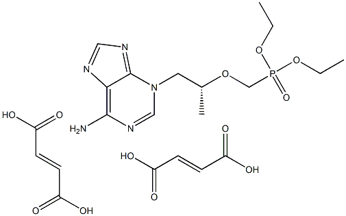 (R)-diethyl (((1-(6-amino-3H-purin-3-yl)propan-2-yl)oxy)methyl) phosphonate difumarate Struktur