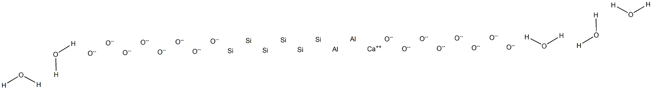 Calcium dialuminum hexasilicon hexadecaoxide pentahydrate Struktur