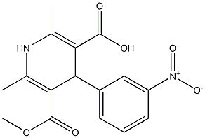 5-Methoxycarbonyl-2,6-dimethyl-4-(3-nitrophenyl)-1,4-Dihydrpyridine-3-carboxylic acid Struktur