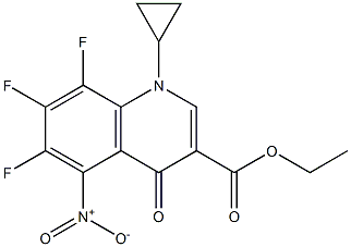 Ethyl 1-cyclopropyl-5-nitro-6,7,8-trifluoro-1,4-dihydro-4-oxo-3-quinolinecarboxylate Struktur