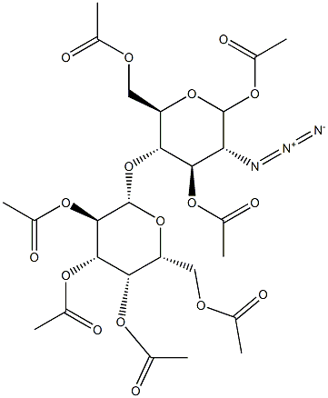 1,3,6-Tri-O-acetyl-4-O-(2,3,4,6-tetra-O-acetyl-b-D-galactopyranosyl)-2-azido-2-deoxy-D-glucopyranose Struktur