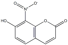 8-nitro-7-hydroxycoumarin Struktur