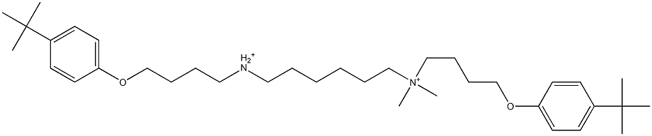 N,N'-bis(4-(4-tert-butylphenoxy)butyldimethyl)-1,6-hexanediammonium Struktur