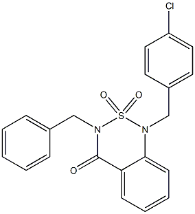 1-((4-chlorophenyl)methyl)-3-benzyl-2,1,3-benzothiadiazin-4-one 2,2-dioxide Struktur