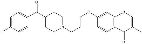 3-methyl-7-(3-(4-(4-fluorobenzoyl)-1-piperidinyl)propoxy)chromen-4-one Struktur