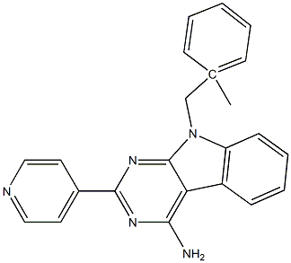 9-(1-methylbenzyl)-2-(4'-pyridyl)-9H-pyrimido(4,5-b)indole-4-amine Struktur