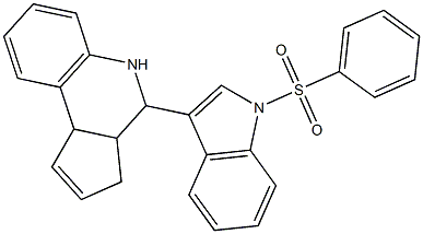 4-(1-(phenylsulfonyl)indol-3-yl)-3a,4,5,9b-tetrahydro-3H-cyclopenta(c)quinoline Struktur