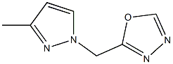 5-(3-Methyl-pyrazol-1-ylmethyl)-[1,3,4]oxadiazole- Struktur