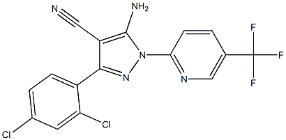 5-amino-3-(2,4-dichlorophenyl)-1-[5-(trifluoromethyl)pyridin-2-yl]-1H-pyrazole-4-carbonitrile Struktur