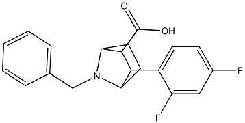 7-Benzyl-3-(2,4-difluorophenyl)-7-aza-bicyclo[2.2.1]heptane-2-carboxylic acid Struktur