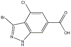 3-BROMO-4-CHLOROINDAZOLE-6-CARBOXYLIC ACID Struktur