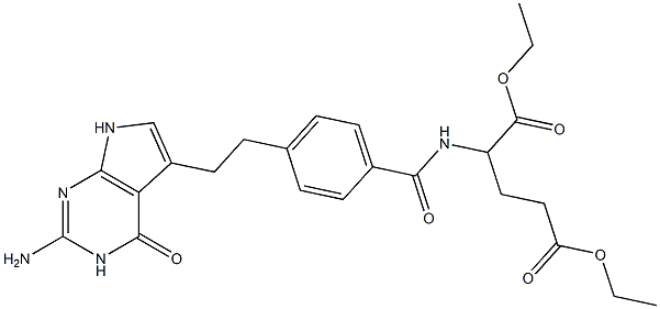 DIETHYL2-(4-(2-(2-AMINO-4-OXO-4,7-DI-H-YDRO-3H-PYRROLO[2,3-D]PYRIMIDIN-5-YL)ETHYL)BENZAMIDO)PENTANEDIOATE Struktur