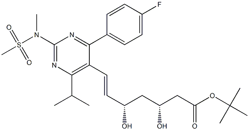 (+)-(3R,5S),TERT-BUTYL 7-[4-(4-FLUOROPHENYL)-6-ISOPROPYL-2-(N-METHYL-N-METHYLSULPHONYLAMINO)-PYRIMIDINE-5-YL]-3,5- DIHYDROXY-6(E)-HEPTENATE Struktur