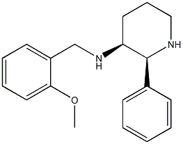 (2S,3S)-N-[(2-methoxyphenyl)methyl]-2-phenyl-piperidin-3-amine Struktur