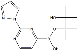 2-(1H-PYRAZOL-1-YL)PYRIMIDINE-4-BORONIC ACID PINACOL ESTER Struktur