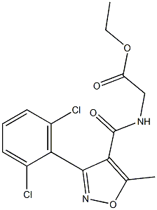 ethyl 2-({[3-(2,6-dichlorophenyl)-5-methylisoxazol-4-yl]carbonyl}amino)acetate Struktur