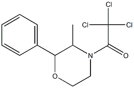 2,2,2-trichloro-1-(3-methyl-2-phenylmorpholino)ethan-1-one Struktur