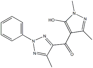 (5-hydroxy-1,3-dimethyl-1H-pyrazol-4-yl)(5-methyl-2-phenyl-2H-1,2,3-triazol -4-yl)methanone Struktur