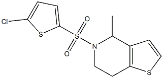 5-[(5-chloro-2-thienyl)sulfonyl]-4-methyl-4,5,6,7-tetrahydrothieno[3,2-c]pyridine Struktur